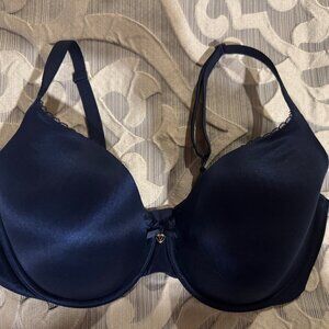36D Victoria's Secret Bra Lightly Lined Smooth Demi Navy Blue Perfect Condition